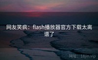 网友笑疯：flash播放器官方下载太离谱了