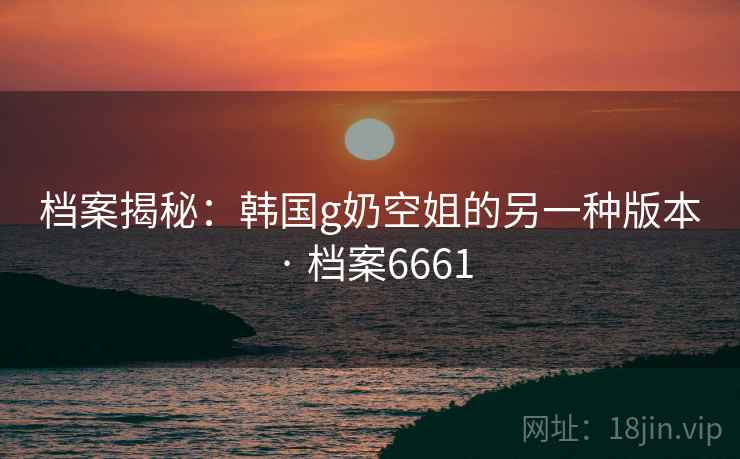 档案揭秘：韩国g奶空姐的另一种版本 · 档案6661